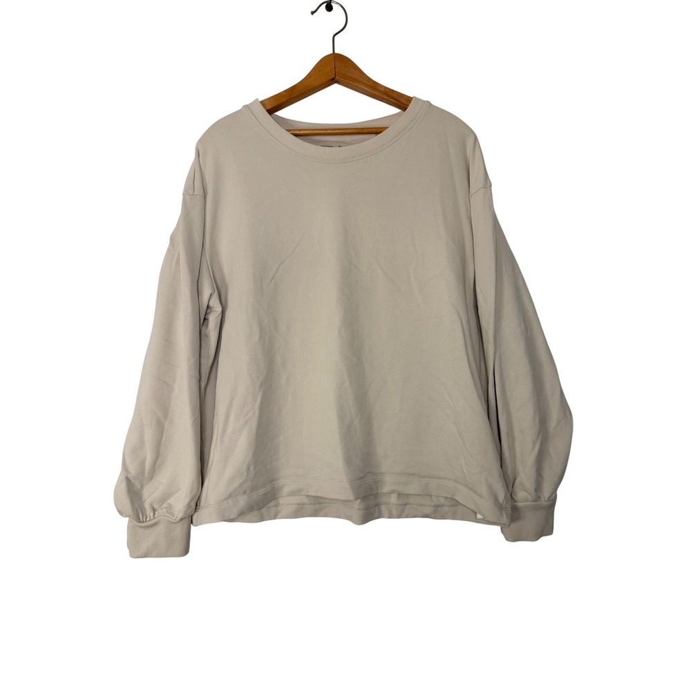 Patagonia Womens Organic Cotton Crewneck Essential Pullover Sweatshirt Beige L
